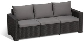 Rojaplast CALIFORNIA 3 SEATERS set - antracit + šedé podušky