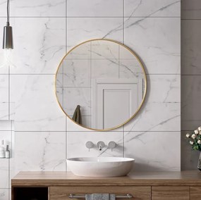 Erga Round, okrúhle zrkadlo 80cm, zlatý rám, ERG-V01-ROUND-8080-GD