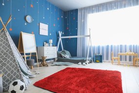 Protišmykový koberec SHAGGY červený