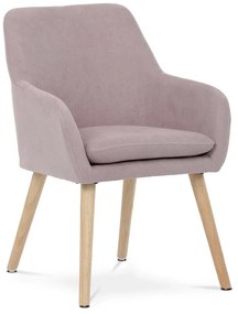 Jídelní židle, potah starorůžová látka, nohy masiv kaučukovník