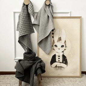 Mušelínová plienka z organickej bavlny sivá melanž 70×70 cm