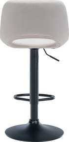 Barová stolička Camden - zamat, čierny rám - Krémová