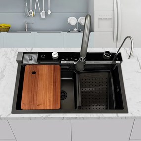 Multifunkčný smart drez BestBerg BBSS-20 / 75 x 45 x 22 cm / nerezová oceľ
