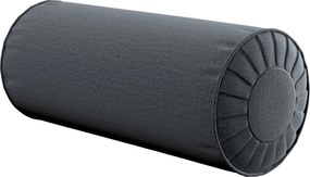 Valcový vankúš so záhybmi farba produktu sivá látka zamatová