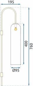 Toolight - Sklenená nástenná lampa APP664-1W, zlatá, OSW-04660
