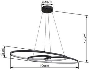 Globo 67177-40 - LED luster SPIRA LED/39W/230V, 2700/4000/6500K
