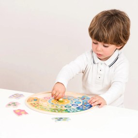 Drevené hodiny + puzzle