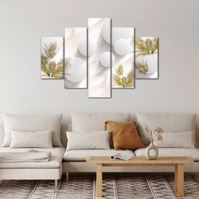 Obraz - 3D kruhy s kvetinami (150x105 cm)