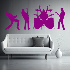Veselá Stena Samolepka na stenu na stenu Rocková kapela Farba: fialová, Veľkosť: 80 x 32 cm