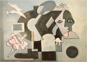 Sklenený obraz - Kubizmus (70x50 cm)