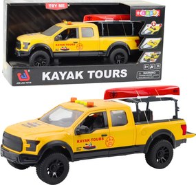 LEAN Toys Terénne auto na prepravu kajakov, svetlá a zvuky, žlté