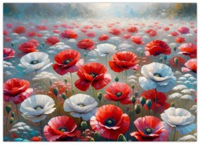Obraz - Pole vlčích makov (70x50 cm)