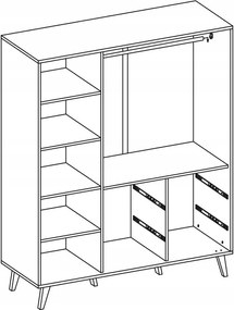 Šatníková skriňa FALCO 150 - biela