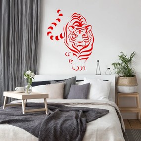 Veselá Stena Samolepka Tiger indický Farba: červená, Veľkosť: 60 x 46 cm