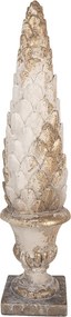 Béžová antik dekoratívna šiška v kvetináči Clayre & Eef – Ø 14*60 cm