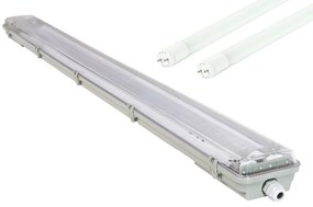 ECOLIGHT Svietidlo + 2x LED trubica mini plate - T8 - 120cm - 230V - IP65 - teplá biela