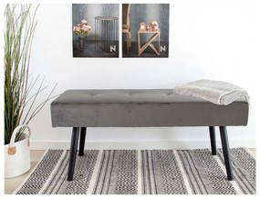 Sivá zamatová lavica Bonami Essentials Skiby