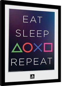 Rámovaný Obraz - Playstation - Eat Sleep Repeat