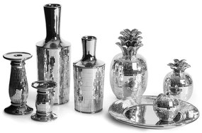 DEKORAČNÁ SOŠKA MIRONA01 27X8X26 CM STRIEBORNÁ