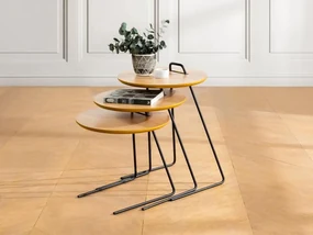 Set 3 príručných stolíkov Paniki (natural). Vlastná spoľahlivá doprava až k Vám domov. 1094357