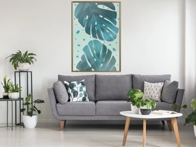 Artgeist Plagát - Dewy Leaves [Poster] Veľkosť: 30x45, Verzia: Zlatý rám