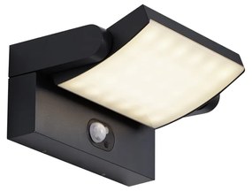 Vonkajšie nástenné svietidlo čierne vrátane LED IP54 s pohybovým senzorom solárne - Judge