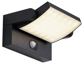 Vonkajšie nástenné svietidlo čierne vrátane LED IP54 s pohybovým senzorom solárne - Judge