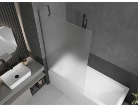Mexen Next, 1-krídlová vaňová zástena 100 x 150 cm, 6mm sklo námraza, grafitová, 895-100-000-00-30-95