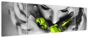 Moderný obraz - zelené kamene v dlani