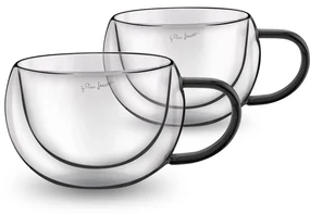 Lamart LT9114 2-dielna sada pohárov na cappuccino Vaso, 270 ml, čierna