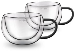 Lamart LT9114 2-dielna sada pohárov na cappuccino Vaso, 270 ml, čierna