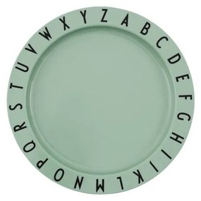 Zelený detský dezertný tanier Design Letters Eat &amp; Learn, 20 cm
