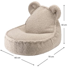 Svetlohnedý detský sedací vak z textílie buklé Bear – Wigiwama