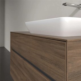 VILLEROY &amp; BOCH Collaro závesná skrinka pod umývadlo na dosku (umývadlo vpravo), 2 zásuvky, s LED osvetlením, 1000 x 500 x 548 mm, Arizona Oak, C111B0VH