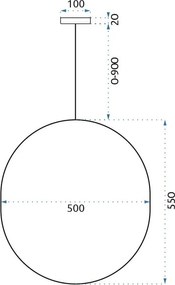 Toolight - LED závesné stropné svietidlo APP967-1CP, čierna, OSW-06110