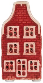 Červený keramický LED domček Lamon - 4*4*8 cm