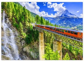 Sklenený obraz - Matterhorn, Zermatt, Valais, Švajčiarsko (70x50 cm)