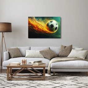 Obraz - Futbalová lopta v lete (90x60 cm)