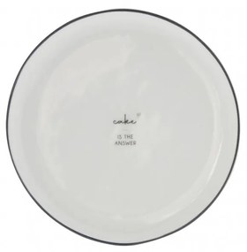Cake Plate 16cm White/Cake is the answer Black