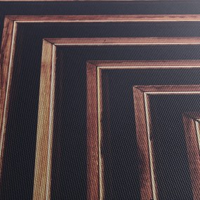 Obraz dreveného motívu na čiernom pozadí (s hodinami) (90x30 cm)