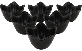 Sada 6 keramických misiek Lotus, 11,8 cm, čiernafarba