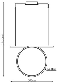 LED luster na lane ODETTA LED/30W/230V 4000K čierny