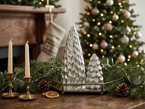 Vianočná dekorácia stromček SILVER LIGHTS 12 cm, strieborný