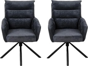 Set - 2 ks Otočná jedálenská stolička AVENBERG TESSA tmavosivá