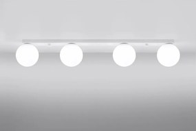 Biele stropné svietidlo so skleneným tienidlom ø 12 cm Umerta – Sollux