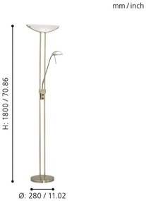 EGLO 85974 - Stmievateľná stojacia lampa BAYA 1xR7s/230W + 1xG9/33W bronz