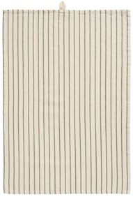 Ib Laursen Bavlnená utierka Orla Green Woven Stripes