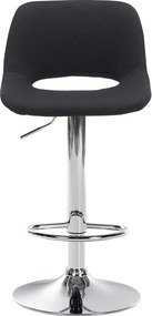 Barová stolička Camden - látka, chróm rám - Čierna