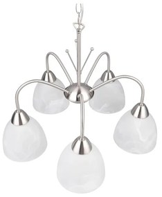 Závesné svietidlo so skleneným tienidlom v bielo-striebornej farbe ø 55 cm Dobby – Trio