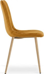 AKCIA Horčicová zamatová stolička LAVA II. akosť